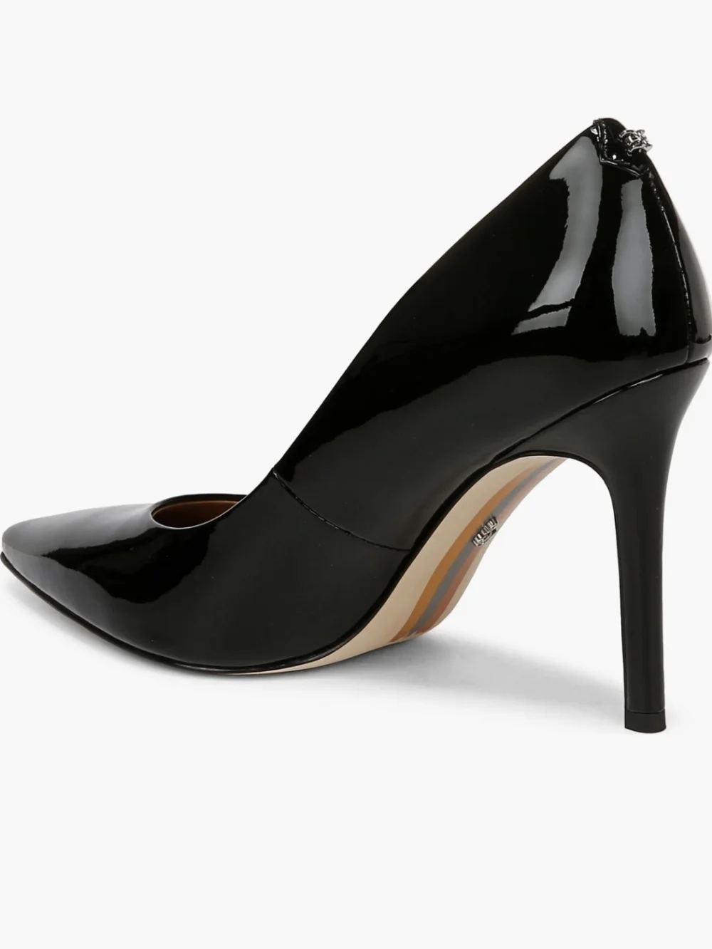 Sam Edelmam Hazel Pointed Toe Pump Heels Black Shiny Patent Leather 4